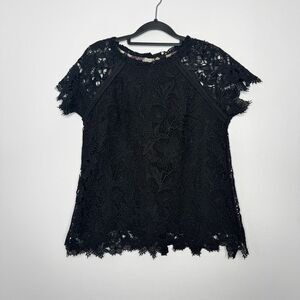 Guest editor black lace top size small